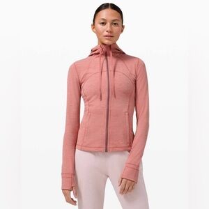 Lululemon Hooded Define Jacket Nulu Heathered Brier Rose Zip Up Size 6 W4BMAS